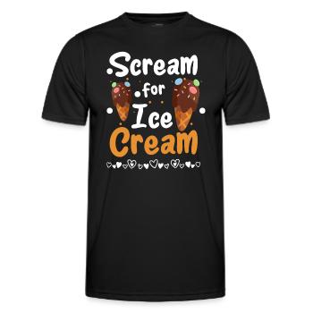 Eiscreme Eisdiele Softeis - Männer Funktions-T-Shirt - Schwarz - Vorne - AI Model Male 178 dark (178cm)