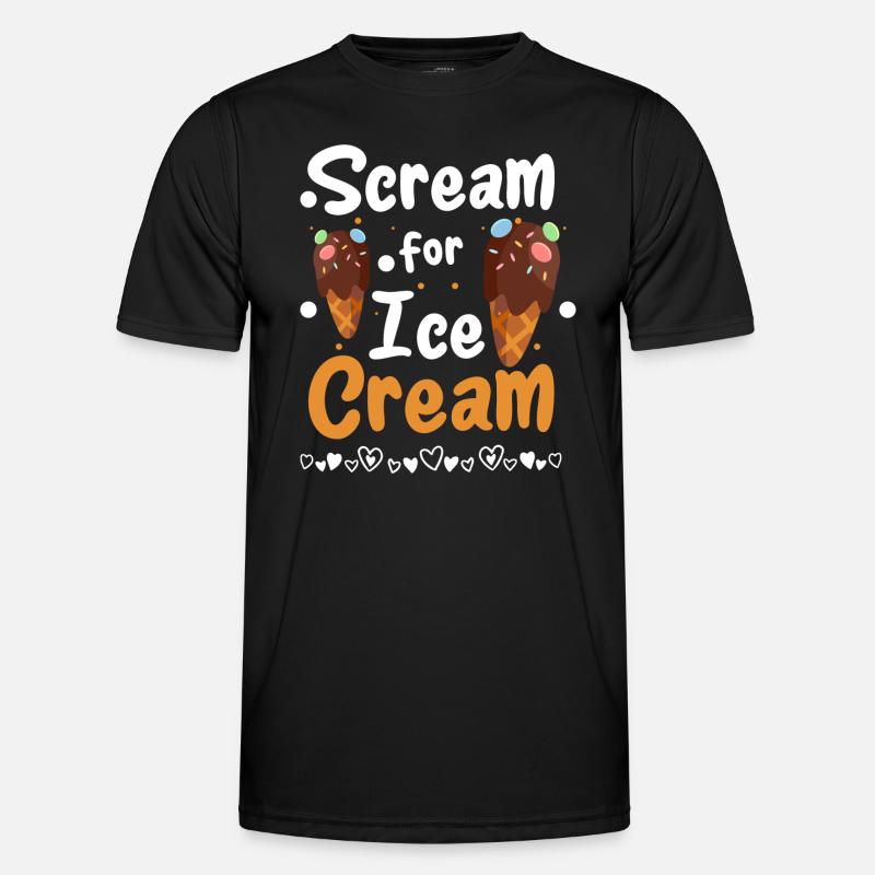 Eiscreme Eisdiele Softeis - Männer Funktions-T-Shirt - Schwarz