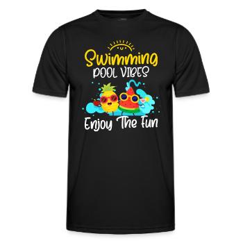 Pool Holidays Bathing - Men's Functional T-Shirt - black - Front - AI Model Male 178 dark (178cm)