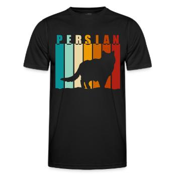 Perser Stubentiger Kätzchen Katzenlady - Männer Funktions-T-Shirt - Schwarz - Vorne - AI Model Male 178 dark (178cm)