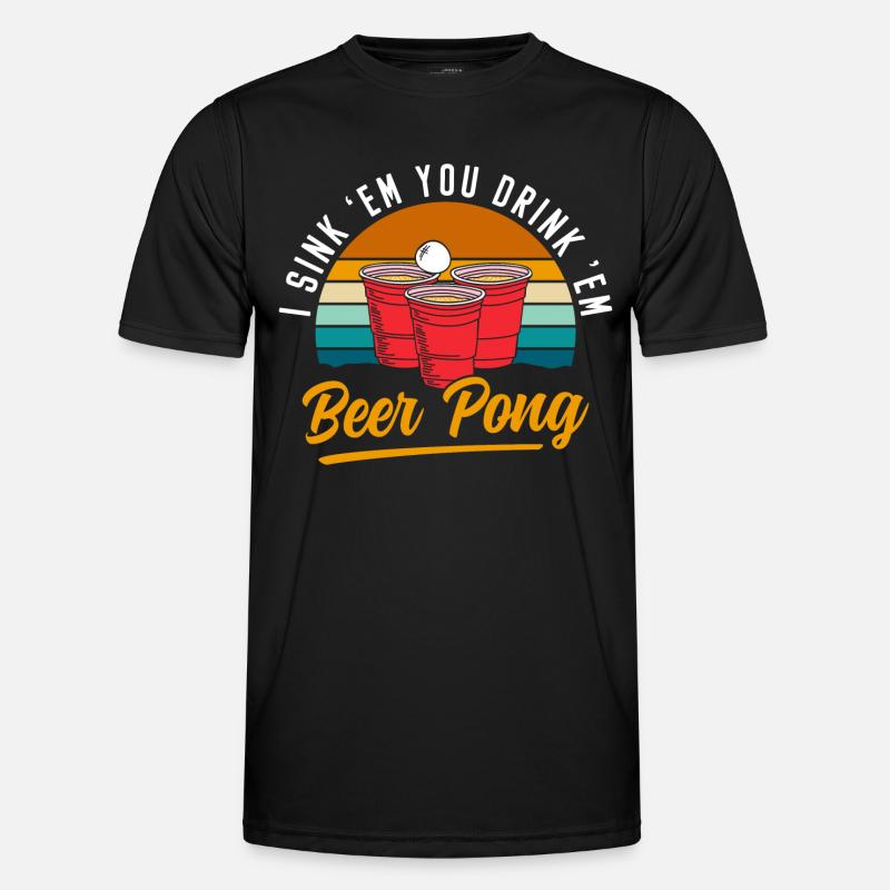 Beer Pong Drinking Drinking Drinking Game Drunkard Men's Functional T-Shirt
