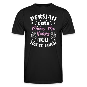 Katze Katzendame Katzenfreund - Männer Funktions-T-Shirt - Schwarz - Vorne - AI Model Male 178 dark (178cm)