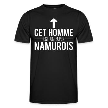 Cet homme est un super namurois namur humour - T-shirt sport Homme - noir - Devant - AI Model Male 178 dark (178cm)