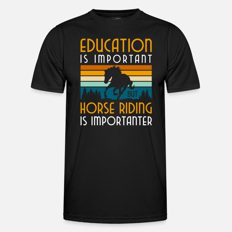 Pferd Hobby Pferdemädchen Springreiten - Männer Funktions-T-Shirt - Schwarz