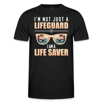 Lifeguard Lifebuoy Beach Rescue - Men's Functional T-Shirt - black - Front - AI Model Male 178 dark (178cm)