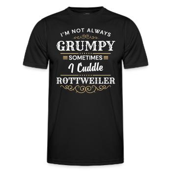 Chiot d’école de chien de combat - T-shirt sport Homme - noir - Devant - AI Model Male 178 dark (178cm)