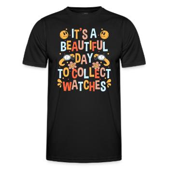 Montre Collection de montres de collection - T-shirt sport Homme - noir - Devant - AI Model Male 178 dark (178cm)