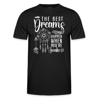 Dreaming Spiritual Motivation Esotericism - Men's Functional T-Shirt - black - Front - AI Model Male 178 dark (178cm)