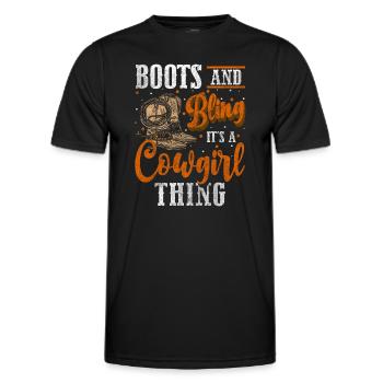Cowboy Lasso Desert Bandit - Men's Functional T-Shirt - black - Front - AI Model Male 178 dark (178cm)