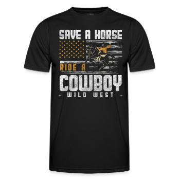 Cowboy Revolver Westernmeister Amerika - Männer Funktions-T-Shirt - Schwarz - Vorne - AI Model Male 178 dark (178cm)