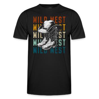 Wild West Courage Texas - T-shirt sport Homme - noir - Devant - AI Model Male 178 dark (178cm)