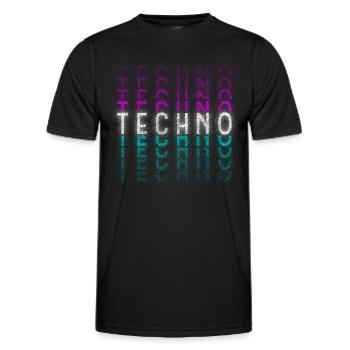 Techno Festival Dubstep Jumpstyle - T-shirt sport Homme - noir - Devant - AI Model Male 178 dark (178cm)