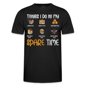Bee Honeycomb Insect Wasp - Men's Functional T-Shirt - black - Front - AI Model Male 178 dark (178cm)