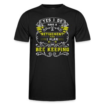 Abeille mellifère Reproduction Pollinisation en nid d’abeille - T-shirt sport Homme - noir - Devant - AI Model Male 178 dark (178cm)