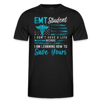 Student Uni Computer Teacher - Men's Functional T-Shirt - black - Front - AI Model Male 178 dark (178cm)