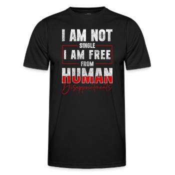 Relation célibataire humain - T-shirt sport Homme - noir - Devant - AI Model Male 178 dark (178cm)