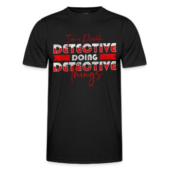 Des fouineurs enquêtent sur un agent secret - T-shirt sport Homme - noir - Devant - AI Model Male 178 dark (178cm)