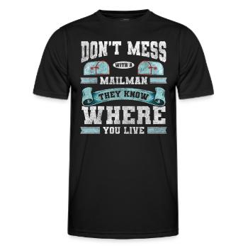 Postbote Zustellung Briefbote Bote - Männer Funktions-T-Shirt - Schwarz - Vorne - AI Model Male 178 dark (178cm)