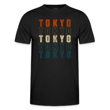 Samouraï de la ville de Tokyo - T-shirt sport Homme - noir - Devant - AI Model Male 178 dark (178cm)