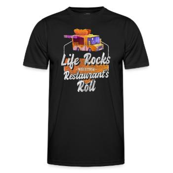 Food truck street food food truck - Men's Functional T-Shirt - black - Front - AI Model Male 178 dark (178cm)