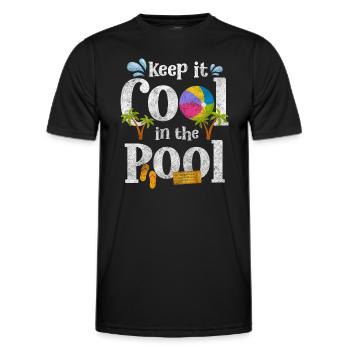 Swimming Pool Tauchen Sommer Badehose - Männer Funktions-T-Shirt - Schwarz - Vorne - AI Model Male 178 dark (178cm)