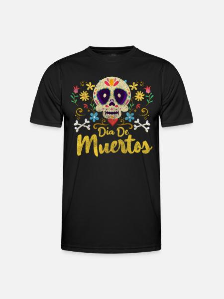 Mexico Skull October Tradition - Men's Functional T-Shirt - black