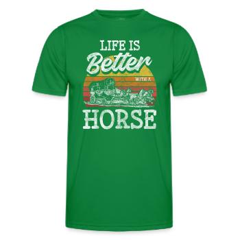 Horse-drawn carriage profession Destination Cold-blooded - Men's Functional T-Shirt - kelly green - Front - AI Model Male 178 dark (178cm)