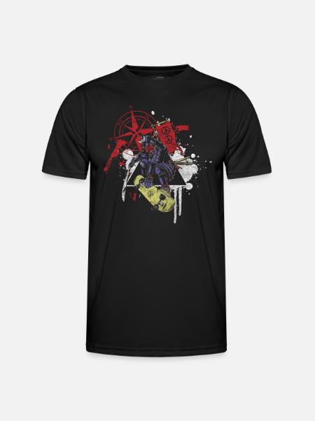 Tattoo Modern Raven Skull - Men's Functional T-Shirt - black