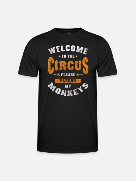 cirkus, tält, kul, show, idioter - Funktions-T-shirt herr - svart