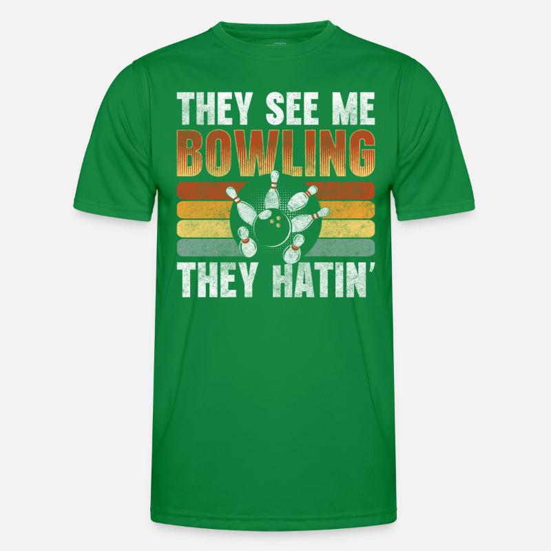 Bowler Strike Split Freizeit Männer Funktions-T-Shirt