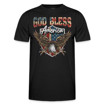 Amerika Flagge Adler Amerikanisch - Männer Funktions-T-Shirt - Schwarz - Vorne - AI Model Male 178 dark (178cm)
