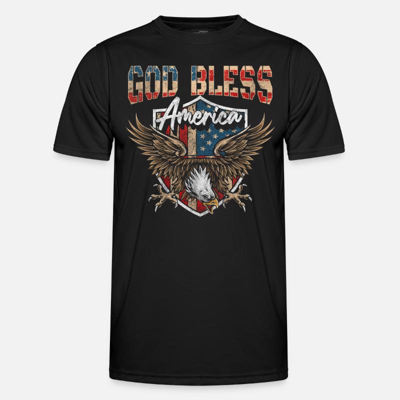 America Flag Eagle American - Men's Functional T-Shirt - black