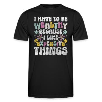 Wealth Life Millionaire Spirit - Men's Functional T-Shirt - black - Front - AI Model Male 178 dark (178cm)