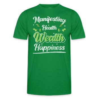 Geld Vermögen Glück - Männer Funktions-T-Shirt - Kelly Green - Vorne - AI Model Male 178 dark (178cm)