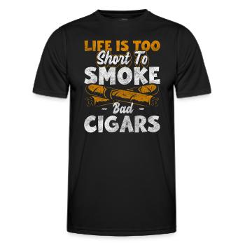 Fumeur Addiction au chanvre - T-shirt sport Homme - noir - Devant - AI Model Male 178 dark (178cm)