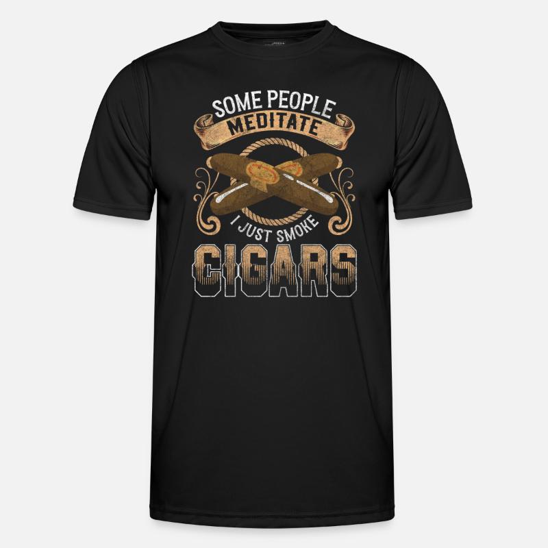 Zigarette Dampf Glimmstengel - Männer Funktions-T-Shirt - Schwarz
