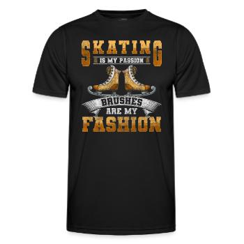 Eislaufen Wintersport - Männer Funktions-T-Shirt - Schwarz - Vorne - AI Model Male 178 dark (178cm)