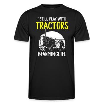 L’écurie des agriculteurs proteste - T-shirt sport Homme - noir - Devant - AI Model Male 178 dark (178cm)