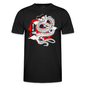 Culture mythical creatures mythology koi - Men's Functional T-Shirt - black - Front - AI Model Male 178 dark (178cm)