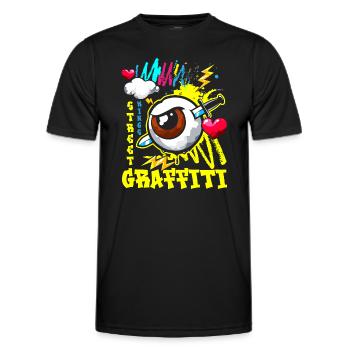 Graffiti Bunt Hip Hop - Männer Funktions-T-Shirt - Schwarz - Vorne - AI Model Male 178 dark (178cm)