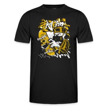 Street Art Train Hip Hop Cool - Men's Functional T-Shirt - black - Front - AI Model Male 178 dark (178cm)