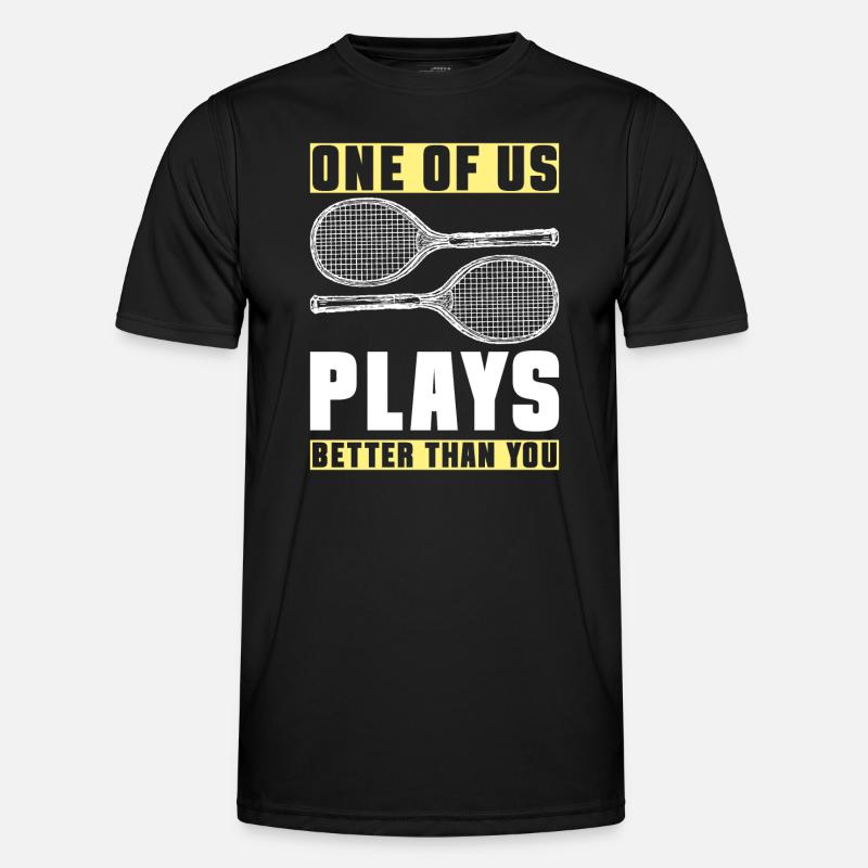 Tennis Racket Backhand Serve - Men's Functional T-Shirt - black