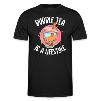 Boba Drink Anime Straw - Men's Functional T-Shirt - black - Front - AI Model Male 178 dark (178cm)