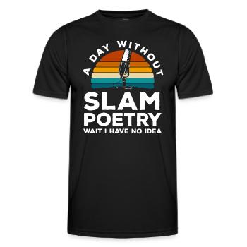 Poet Sarcasm - Men's Functional T-Shirt - black - Front - AI Model Male 178 dark (178cm)