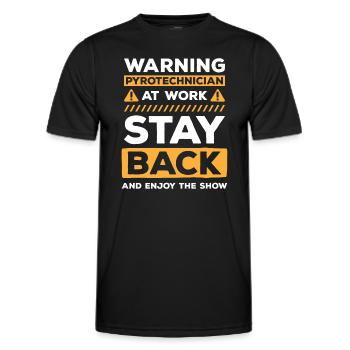 Pyrotechnie Feu d’artifice de football - T-shirt sport Homme - noir - Devant - AI Model Male 178 dark (178cm)