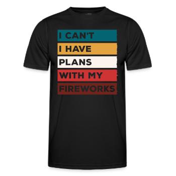 Fireworks, pyrotechnics, rockets, fan curve - Men's Functional T-Shirt - black - Front - AI Model Male 178 dark (178cm)