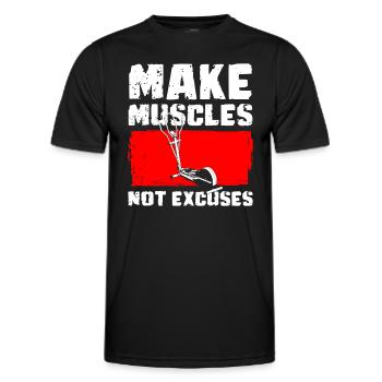 Crosstrainer Fitness Muskelaufbau - Männer Funktions-T-Shirt - Schwarz - Vorne - AI Model Male 178 dark (178cm)