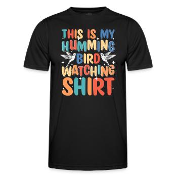 Kolibri Bunt Zauberei Lifestyle - Männer Funktions-T-Shirt - Schwarz - Vorne - AI Model Male 178 dark (178cm)