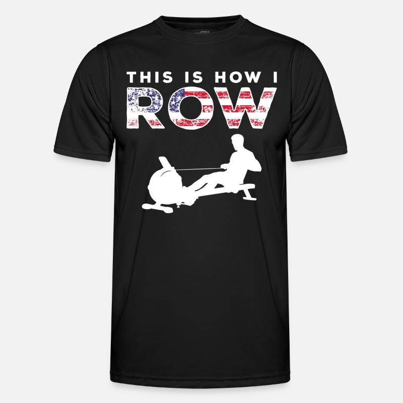 Rowing Machine Rower - Men's Functional T-Shirt - black