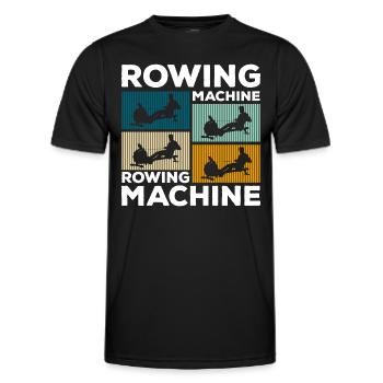 Rudergerät Sport Ausdauer Rudertraining - Männer Funktions-T-Shirt - Schwarz - Vorne - AI Model Male 178 dark (178cm)